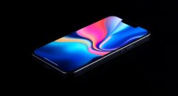 iPhone 17 -puhelin hehkuvalla näytöllä