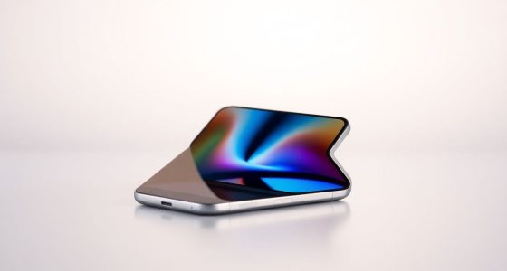 Taitettava iPhone avattuna ja suljettuna